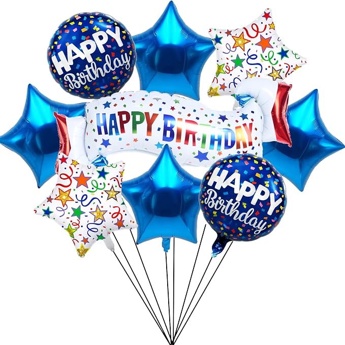 Birthday Decoration Set Colorful Happy Birthday Banner Balloon by OSAMUHA