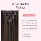 GOO GOO Clip in Hair Extensions Real Human Hair, Remy Human Hair Extensions Clip ins for Women, Natural Human Hair, 22inch 170g 7 Pcs, #2/6 Dark Brown Highlighted Chestnut Brown