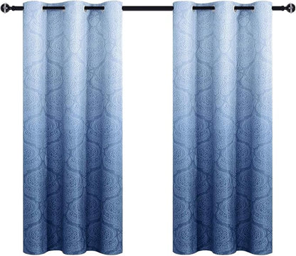 DWCN Blue Ombre Short Curtains for Kitchen - Image 9