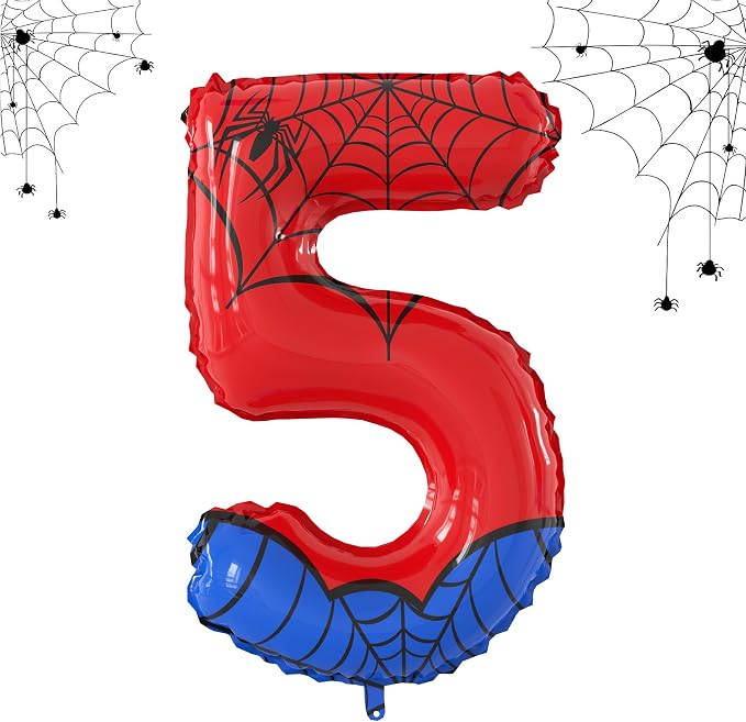 40 Inch Giant Spider Theme Number Foil Balloons by SIXONEAIEN
