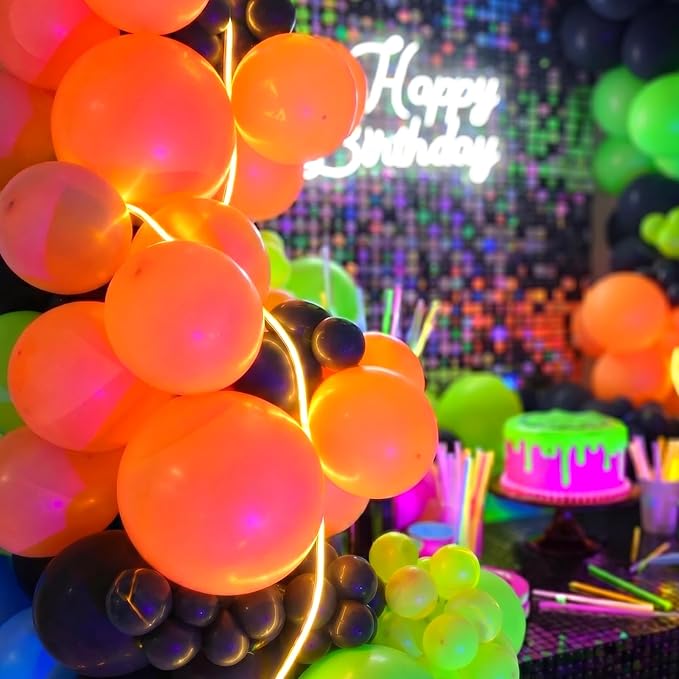 Blueweenly 150 Pcs Neon Balloons Arch Garland Kit - Image 2