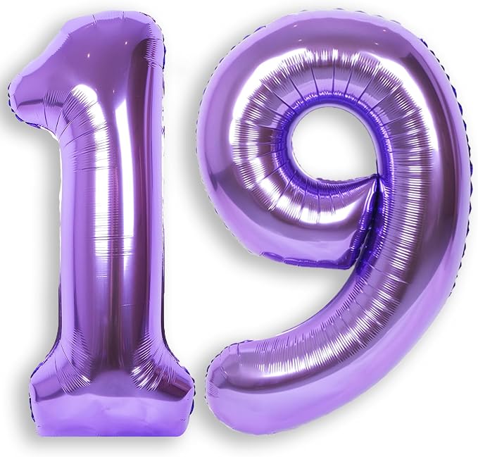 RainbowQ Purple 19 Balloon Number 40 Inch 0-40 Foil Large Balloons | Big Mylar by RainbowQParty