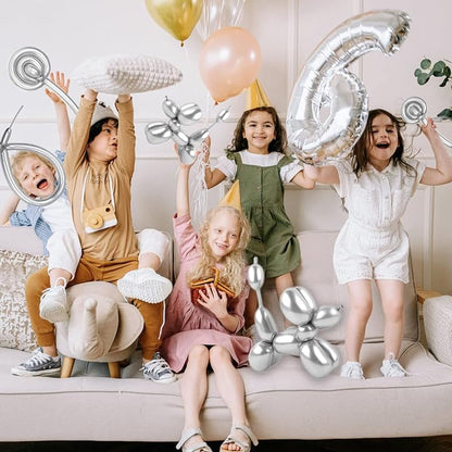 Silver Metallic 260 long Balloons 100 Pack Modeling Long Magic Balloons Shiny - Image 5