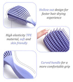 Hair Brush for Afro American/African Hair Textured Professional Curved Vented Brush Wet Dry Curly Hairbrush Detangling Massage Hairdressing Comb (Purple, Big)