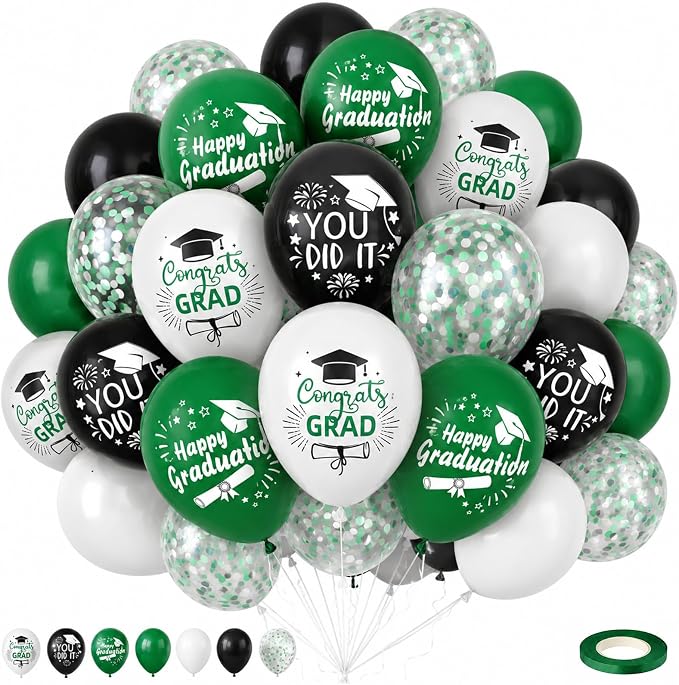 Graduation Balloons Green by FEYG