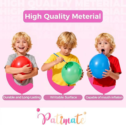 Patimate Hot Pink Balloons 100pcs 12 Inch Bright Pink Latex Party Balloons | - Image 6