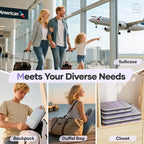Veken 9/11 Set Compression Packing Cubes for Travel Essentials,Compressible Expandable Large Luggage Suitcase Organizer Bags for Clothing,Durable Space Saver Storage Bags(Light Purple)
