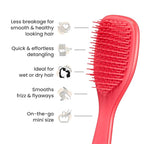 Tangle Teezer Ultimate Detangler Hairbrush, Eliminates Knots & Reduces Breakage, Mini Hair Brush for Travel, Small Hands & All Hair Types, Pink Punch