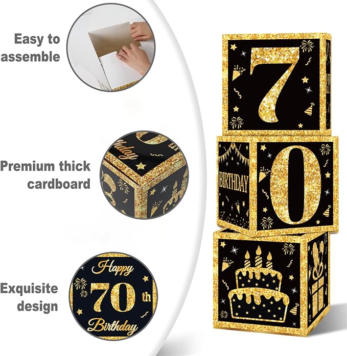 DataMoon 70th Birthday Decorations Boxes - Image 6