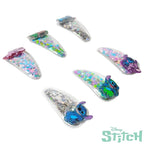 LUV HER Licensed Hair Accessories For Girls, 6pc Cute Hair Clips with Favorite Lilo & Stitch Character Charms, Magical Confetti Hair Clips, Ages 3+