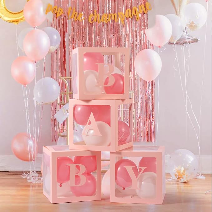 Voircoloria Baby Boxes with Letters, 4 Transparent Balloon Boxes | - Image 6