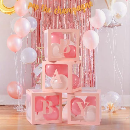 Voircoloria Baby Boxes with Letters, 4 Transparent Balloon Boxes | - Image 6