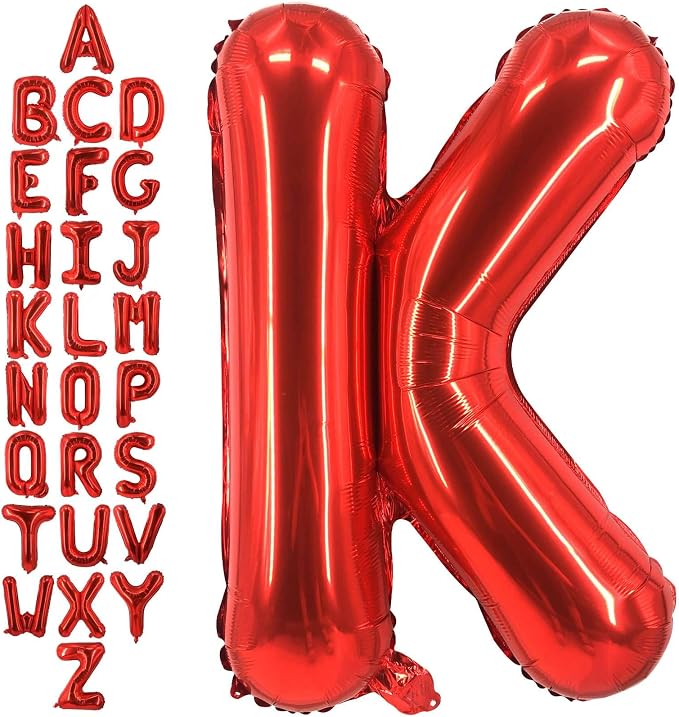 40 Inch Red Letter K Balloons, DIY Phrase Foil Alphabet Letter K Balloons DIY by LHOAVWE