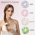 Flower Scrunchies for Women – Fabric Floral Hair Ties No Damage, Scrunchy for Ponytail or Bun, Stylish Hair Accessories – 4 Pcs