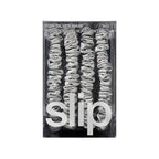 slip Silk Skinny Scrunchies - Silver | Set of 4 Skinny Scrunchies | 100% Mulberry Silk, Anti-Crease, Gentle on Hair, Reduces Breakage | Stylish & Durable, Ideal for All Hair Types