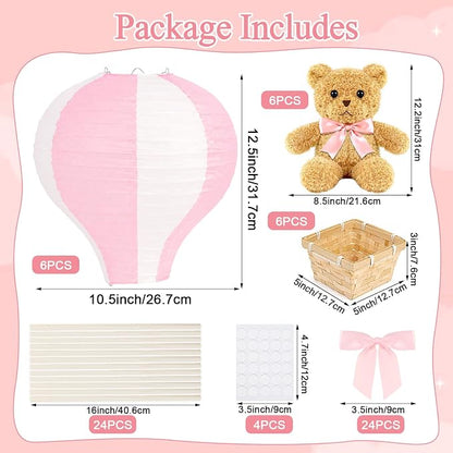 6 Sets Bear Hot Air Balloon Decorations Table Centerpieces - Image 2