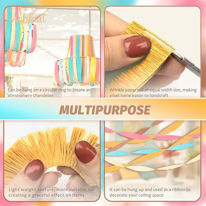 AOBKIAT Birthday Crepe Paper Streamers Party Decorations, 5 Rolls Pastel - Image 4