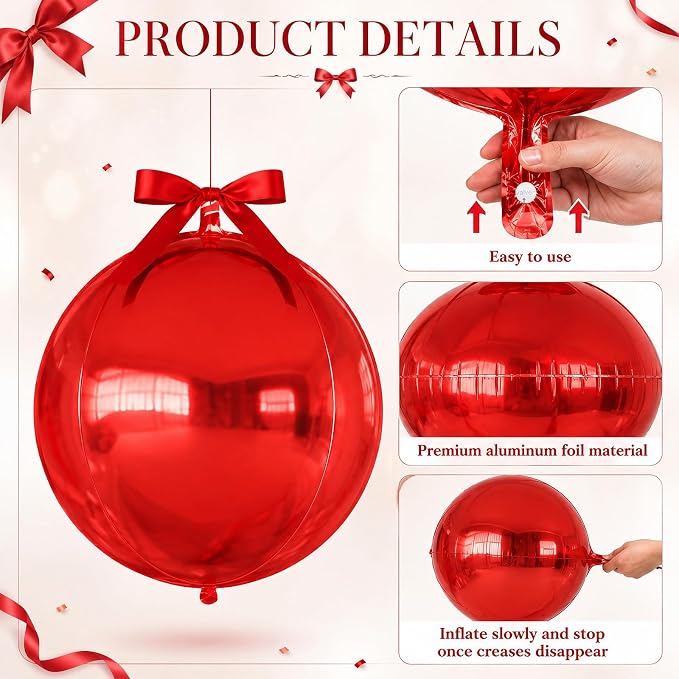 Black Red Round Foil Balloons - Image 8