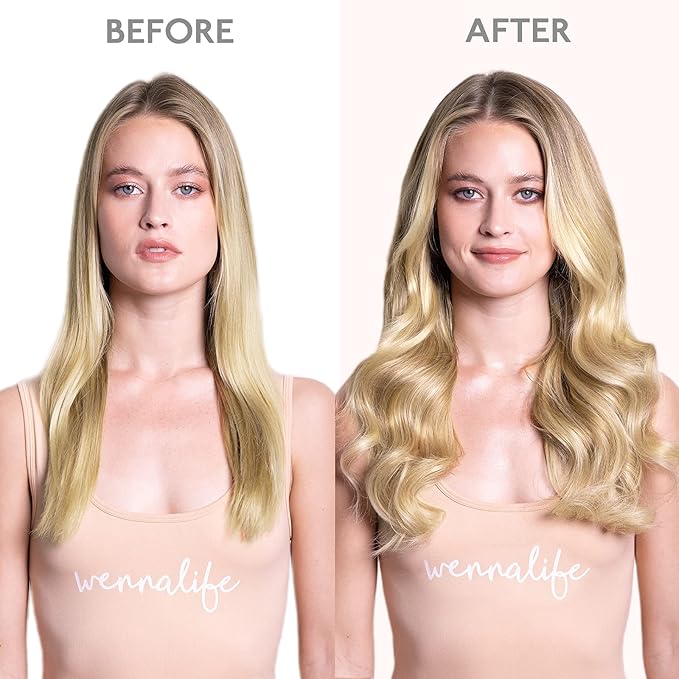 WENNALIFE Seamless Clip In Hair Extensions, 14 Inch 7pcs 130g Light Blonde Highlighted Golden Blonde Hair Extensions Clip In Real Human Hair Extensions Invisible PU Weft Human