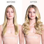 WENNALIFE Seamless Clip In Hair Extensions, 14 Inch 7pcs 130g Light Blonde Highlighted Golden Blonde Hair Extensions Clip In Real Human Hair Extensions Invisible PU Weft Human