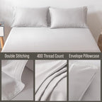 Bella Coterie | Luxury Bamboo Viscose Standard Size Pillowcase Set | 100% Organically Grown | Ultra Soft | Cooling | 2 Pcs [Grey Mist]
