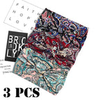 Boho Headbands Wide Knot Hair Band Elastic Turban Head Band Stretch Twist Head Wraps Fashion Hair Accessories for Women 3 Pcs (Set F)