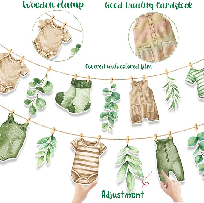 Greenery Baby Shower Decorations Sage Green Baby Shower Banner Oh Baby Party - Image 4