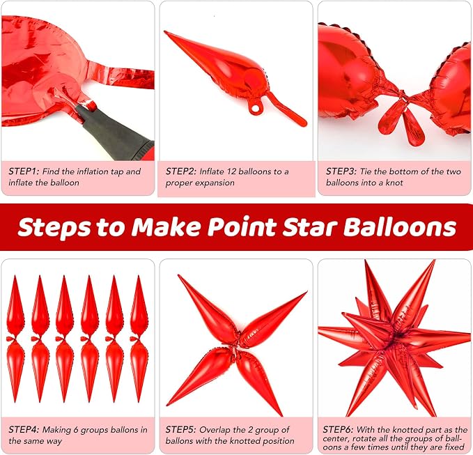 72 Pcs Red Star Balloons - Image 6