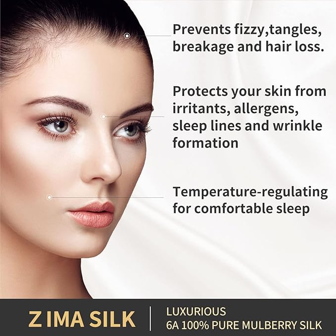 ZIMASILK 25 Momme 100% Pure Mulberry Silk Pillowcase for Hair and Skin Care, Highest Grade 6A Pillow Cases for Women, Long-Lasting Durablity, Gift for Women Men, 1Pc (Queen 20"x30", Black)