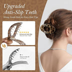 Upgraded 8 Pack French Flat Hair Clips for Women Girls, Matte Lay Flat Claw Clips, Large No-Slip Claw clips for Thick &Thin Hair, Strong Hold Styling Barrettes Accessories for Daily Styling (Leopard)