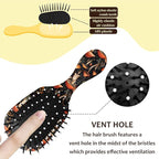 Mini Hair Brush,Cute Detangling Travel Hair Brush,Soft Bristles for Effortless Tangle Removal,Detangler Hairbrush for Women Men Boys Girls Kids Wet Dry All Hair Types (Red Mushrooms, Mini)