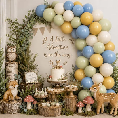 Dusty Blue Green Mustard Yellow Balloons, 12 Inch Lemon Theme Latex Balloon | - Image 5