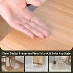 Area Floor Mat for Under High Chair, 4'×6' Transparent No Slip Waterproof Vinyl Area Rug for Home, Spill Resistant Hard Floor Protector Cover for Kitchen, Easy Clean Splat Mat