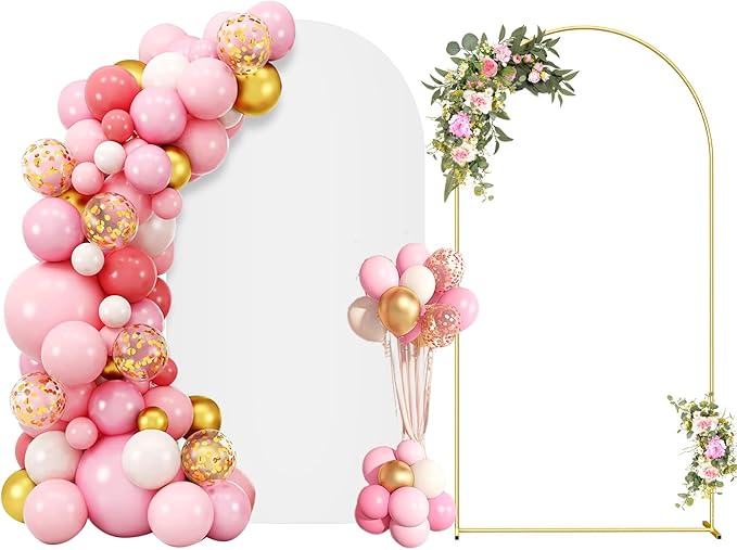 7.2FT Metal Arch Backdrop Stand and Cover Set, Balloon Arch Stand by Hzdeying