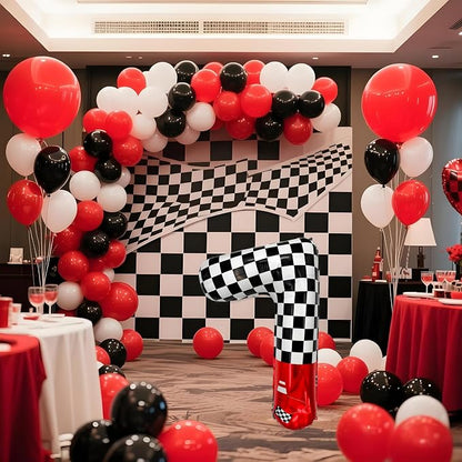1 pack racing theme 40-inch digital foil balloon, featuring black and white - Image 7