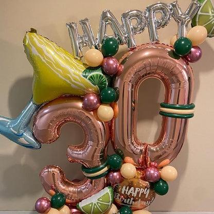 Rose Gold 30 Number Balloons, 40 Inch Big Giant Jumbo 30 Balloon Numbers Rose - Image 4