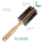 Kent V03 Vegan Boar Bristle Hair Brush, Eco Friendly Round Brush for Blow Outs and Creating Curls, Adding Volume and Root Lift (60mm)