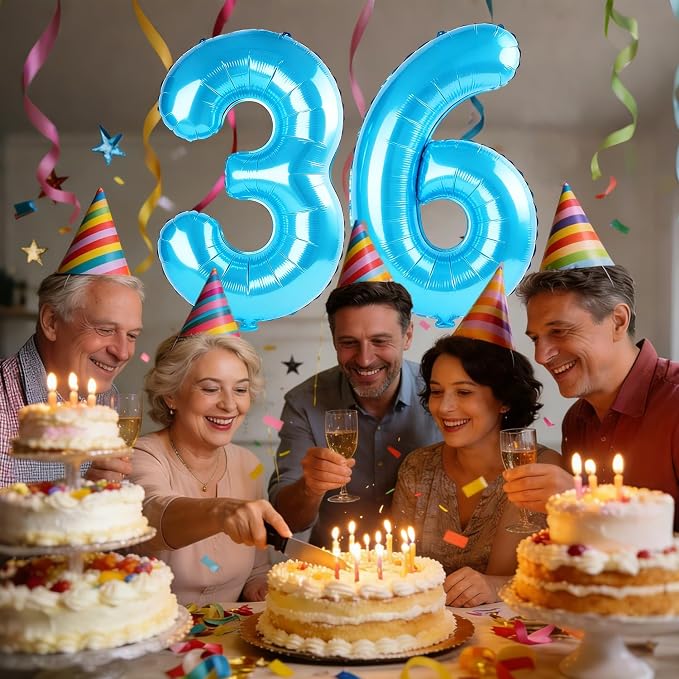 40 Inch Number 36 Balloons for 36th Birthday Party Decorations, 0-100 Jewelry - Image 2