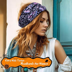 6 Pack Halloween Headbands for Women Hair Bands Skull Headbands Pumpkin Bat Wide Holiday Hair Bands, Holiday Gift Hair Accessories