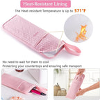 Hair Tools Travel Bag, Heat Resistant Curling Iron Holder & Flat Iron Case, Hot Tools Organizer Pouch for Hair Straightener, Hair Dryer, Crimper & Styling Accessories, Travel Makeup Bag