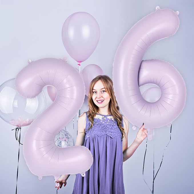 Light Purple Number 6 Balloon, 40 Inch Big Large Foil Helium Number Balloons - Image 5