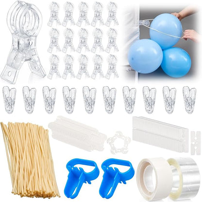 210 Pcs Balloon Arch Kit, 16 Clear 3.5 Inch Clips, 100 Clear 260 Balloons | by Unknown