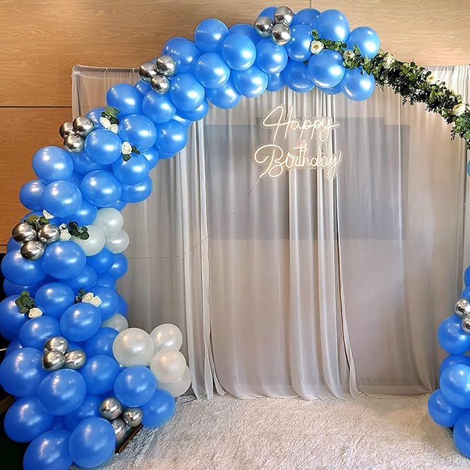 120 Pack Pearl Blue Balloons, Bright 12 inch Royal Blue Latex Party Balloons - Image 7
