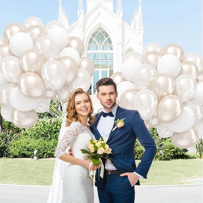 60pcs Double Stuffed Pearl Balloons 12inch, Pearl White Balloons - Image 5