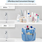 Mesh Shower Caddy Portable, Travel Toiletry Bag for Women Men, Large Capacity Shower Bag Quick Dry Bathroom Bag for Dorm, Gym, Bathroom, Camping, Beach, Swimming, Traveling, Blue