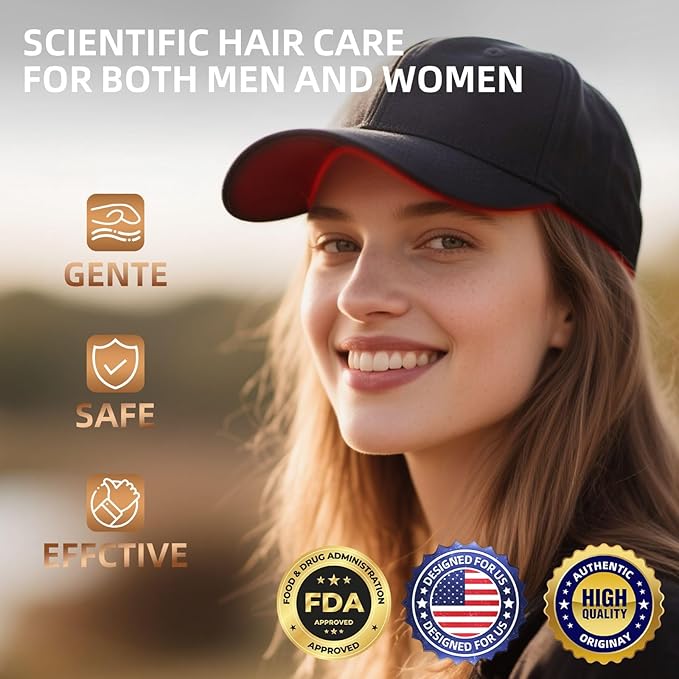Cordless Red Light Therapy for Hair Growth Cap, Infrared Red Light Therapy to Support Scalp Health, Reduce Hair Loss & Shedding