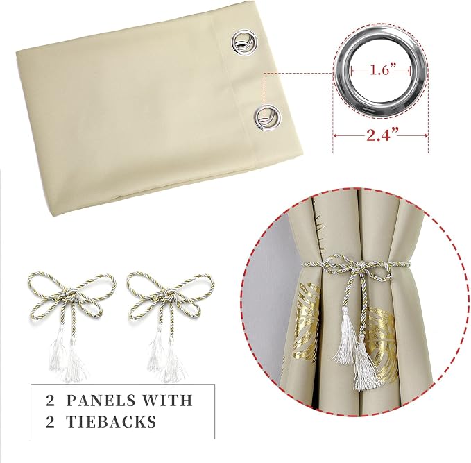 Thermal Insulated Blackout Curtains 108 Inches Long - Image 4