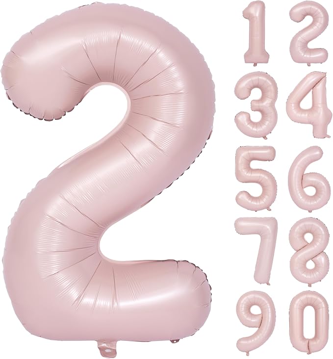 40 In Matte Pink Number Balloons Helium Foil Mylar Balloon Party Digital 2 | by Exquisitehighqualitypartydecorationstomeetyoureveryneed%EF%BC%81
