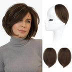 REECHO Clip in Hair Volumizer, 2PCS 6 inch Short Thick Clip in Hairpieces Adding Extra Volume Hair Extensions for Women (Dark Brown)