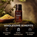 Gya Labs Fenugreek Essential Oil - 0.34 Fl Oz - for Hair, Skin, Diffuser, Aromatherapy & DIY Candle Making Scent